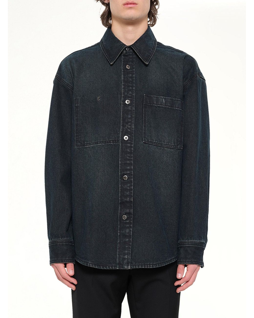 Wooyoungmi Blue Washed Denim Shirt for men