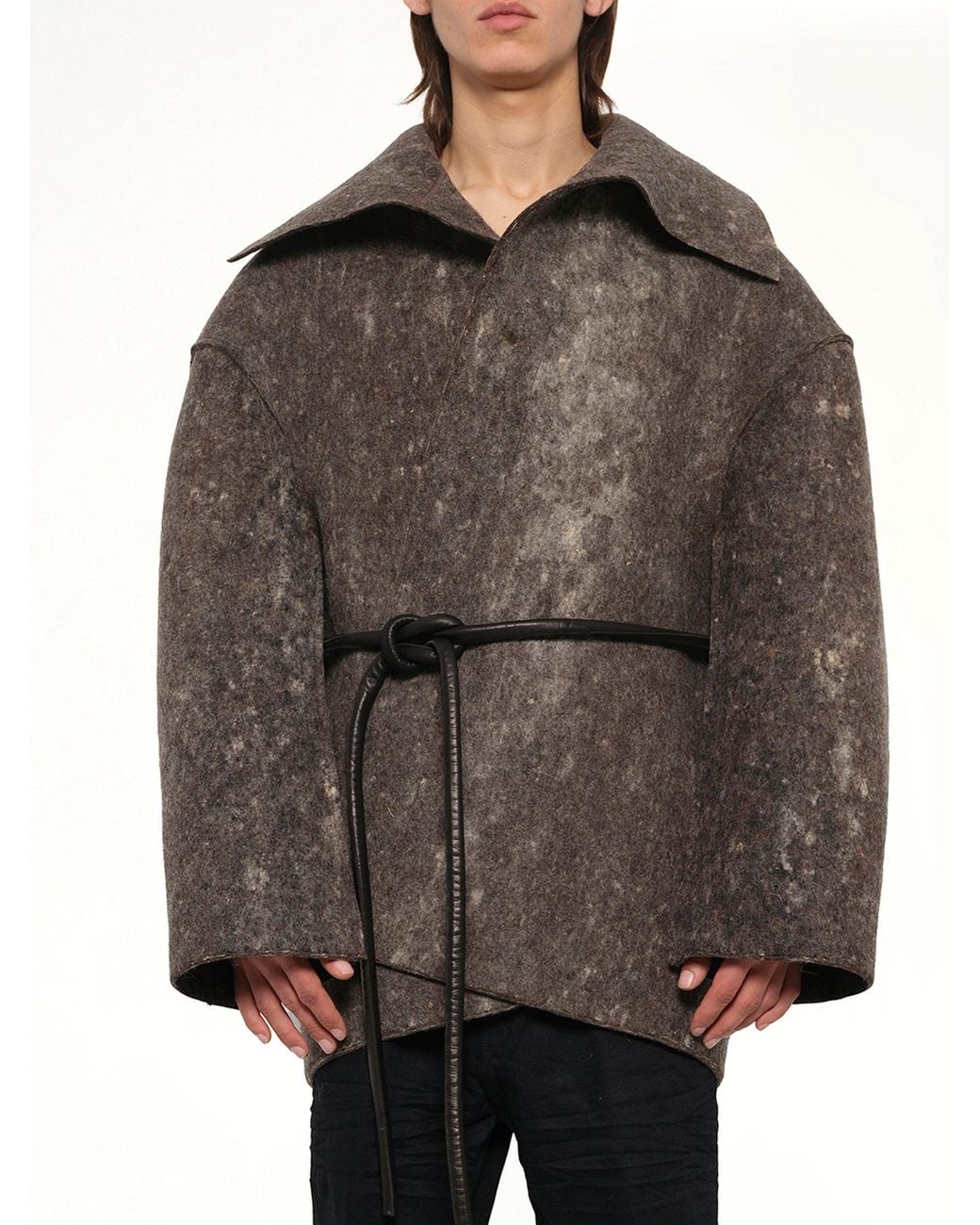 Rick Owens Gray Felted Dracucollar for men
