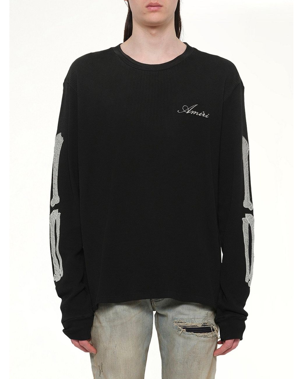 Amiri Black Bones Ls T-Shirt for men