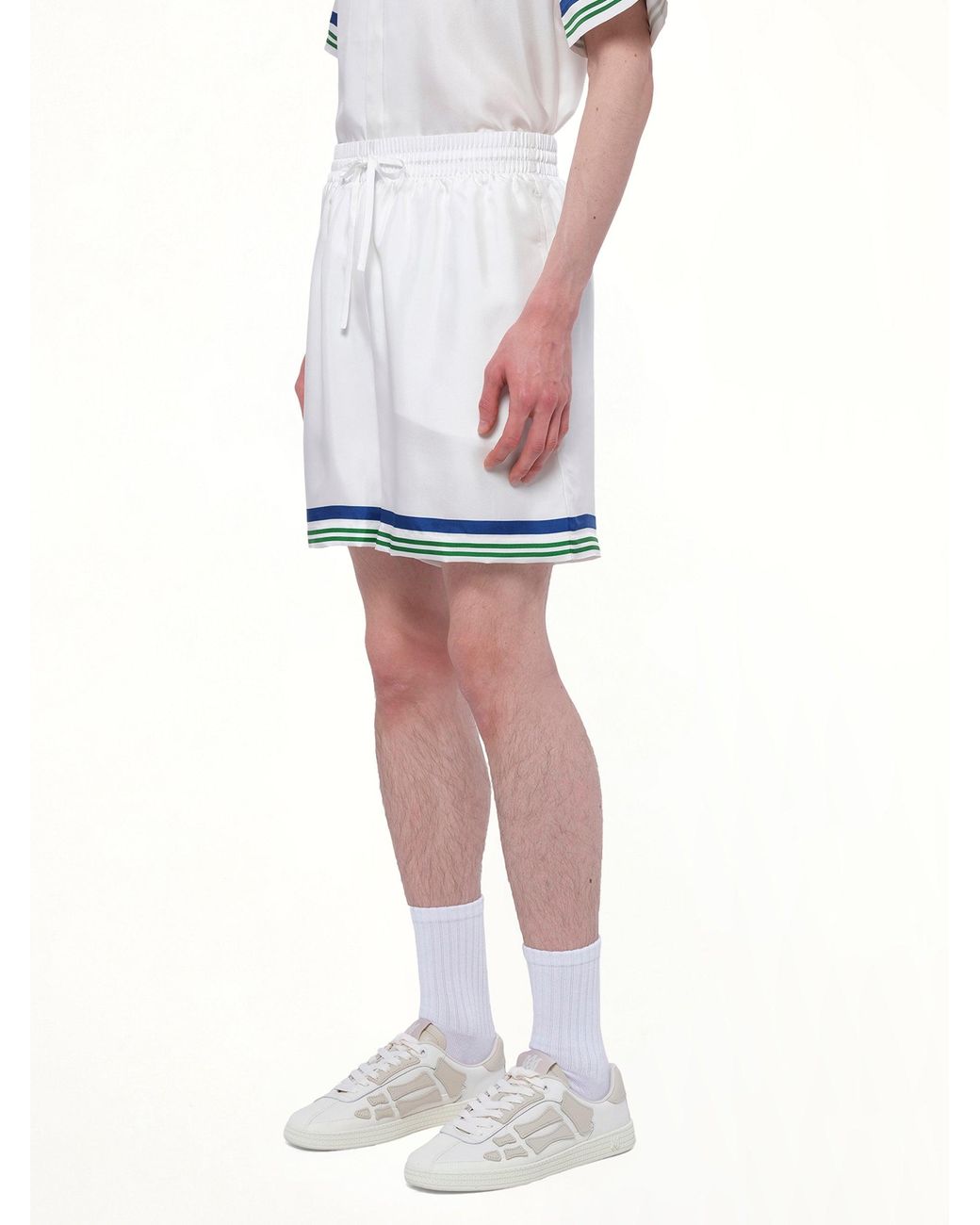 Casablanca White Kawaii Tennis Boy Shorts for men