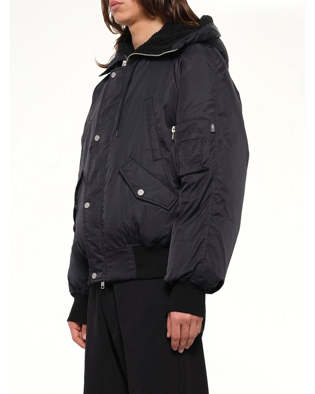 MM6 by Maison Margiela Blue Nylon Utility Jacket for men
