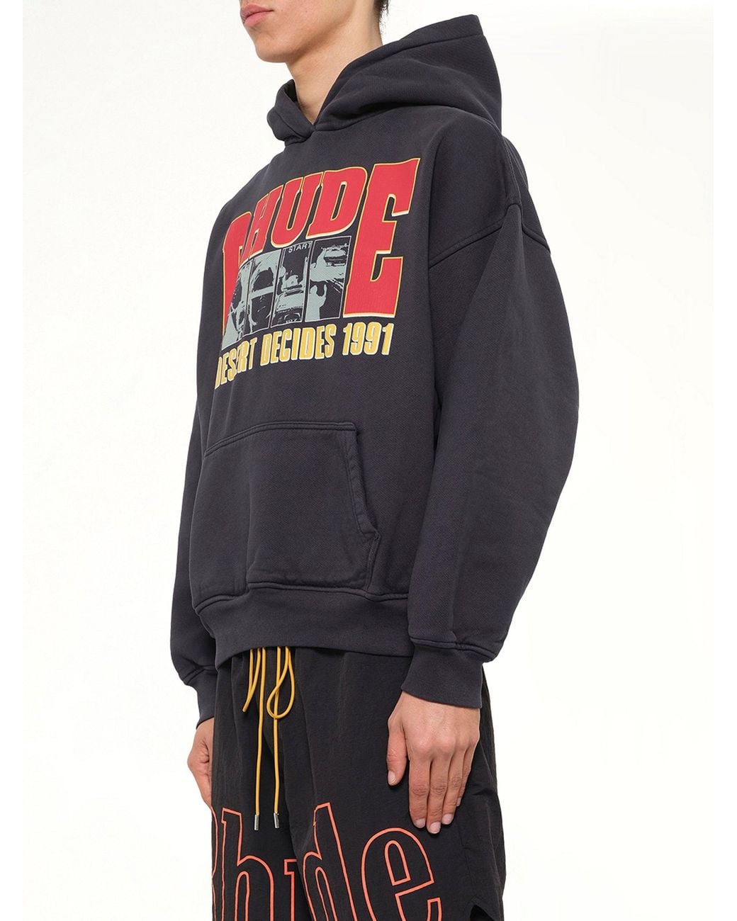 Rhude Gray The Desert Decides Hoodie for men