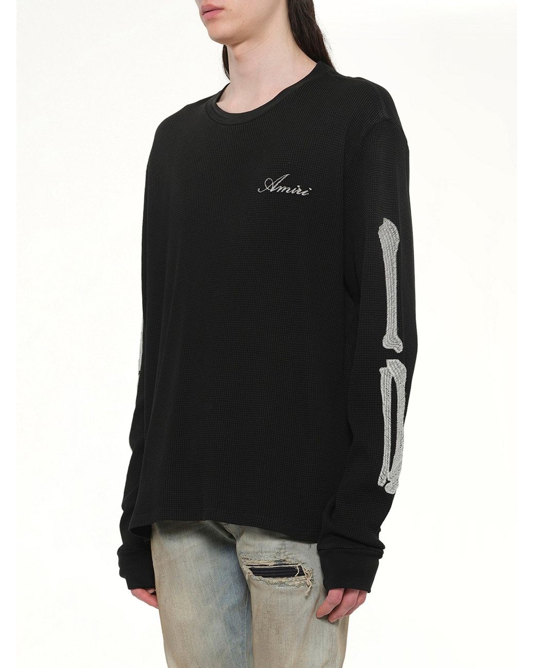 Amiri Black Bones Ls T-Shirt for men