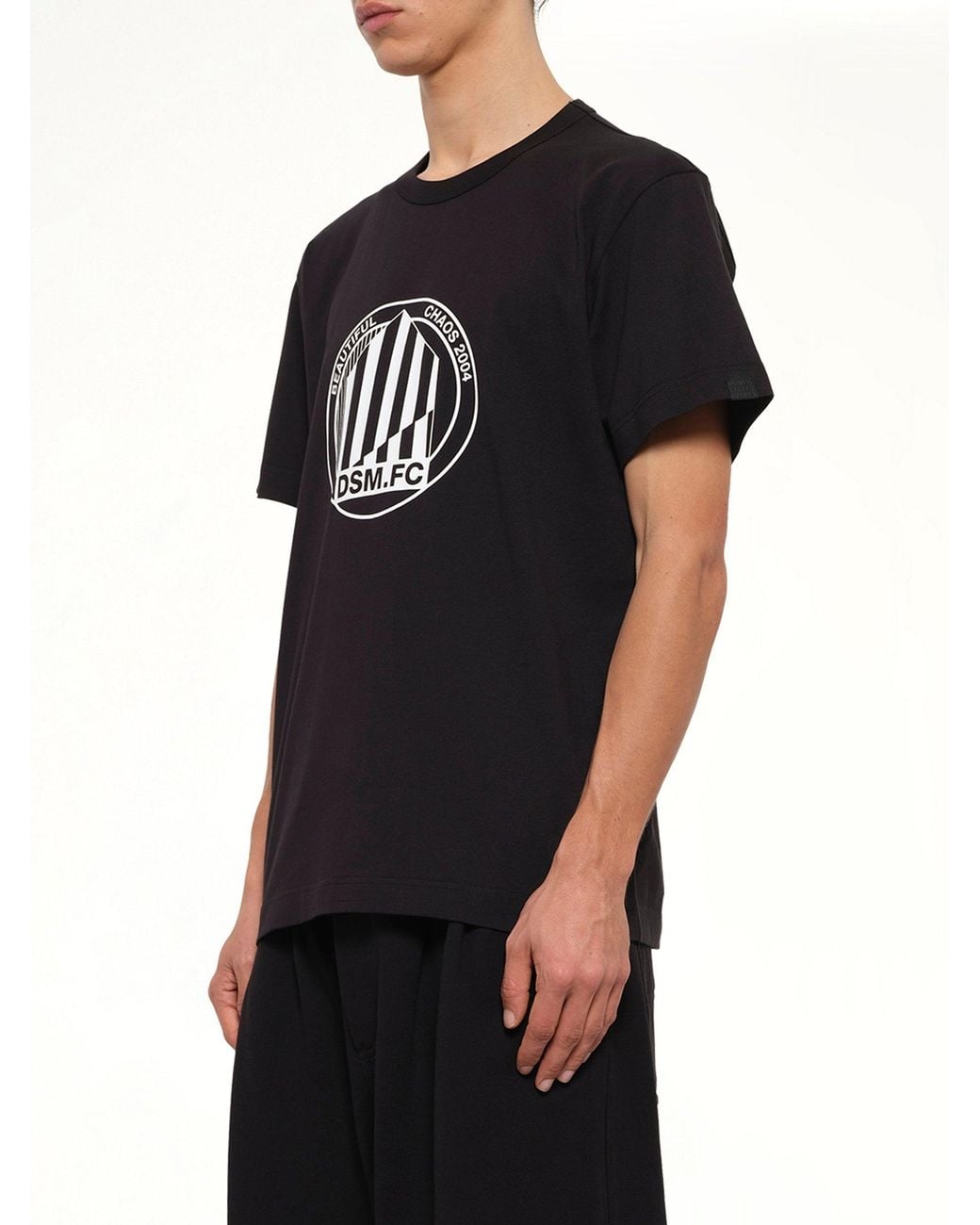 DSM KEI NINOMIYA Black Large Emblem Print Shortsleeve Knit T-Shirt for men