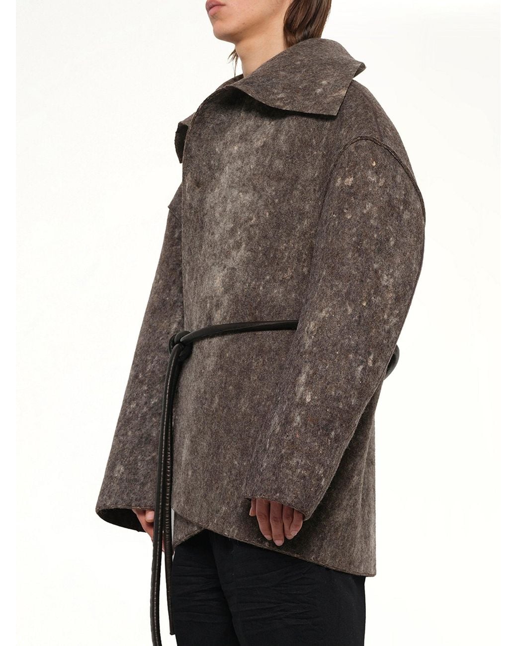 Rick Owens Gray Felted Dracucollar for men