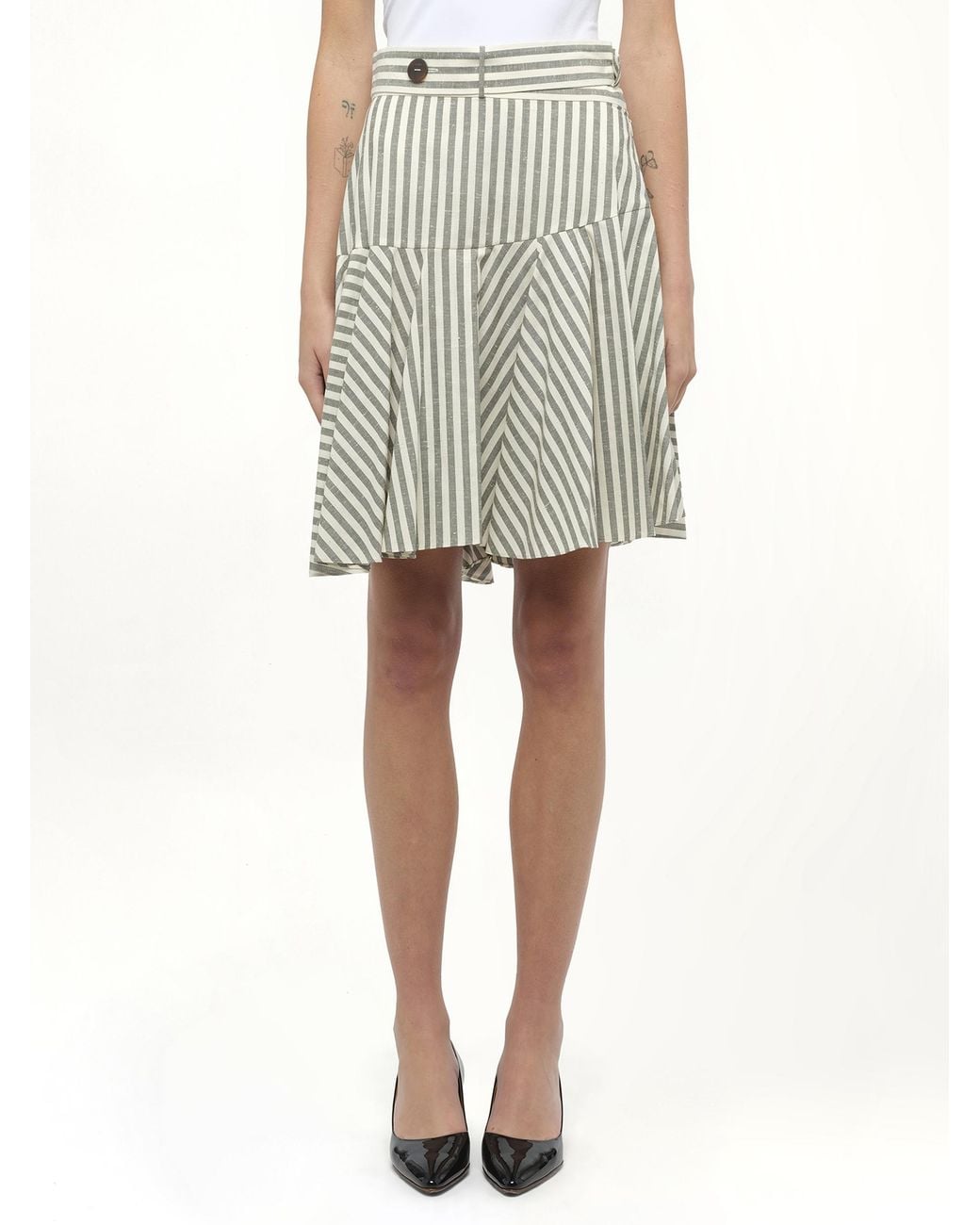 Loewe Multicolor Stripe Skater Skirt