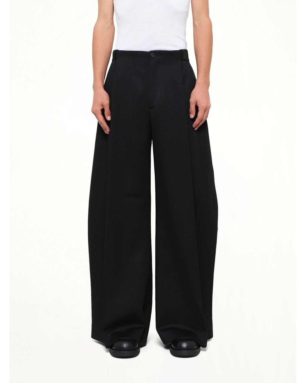 Egonlab Black Tailoring Wool Wide Pant for men