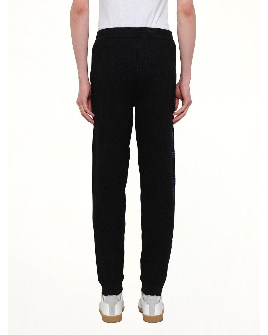 KENZO Black Knitted Track Pants for men