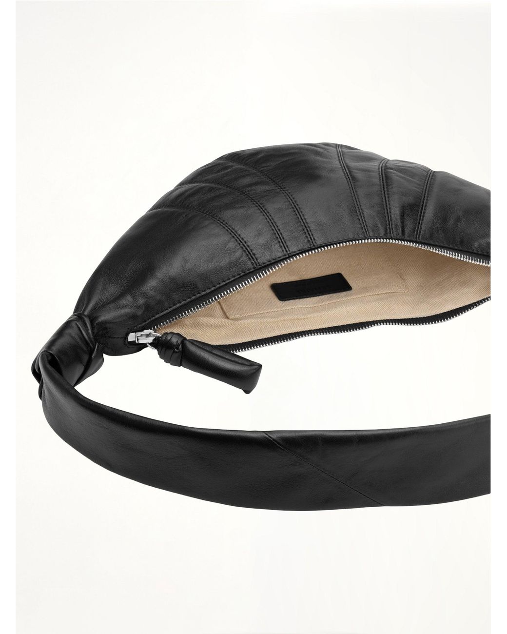 Lemaire Black Lambskin Small Croissant Bag