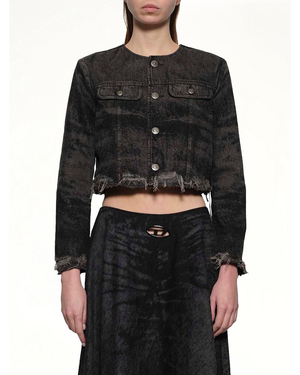 DIESEL Black De-Graffy-Fsh Denim Jacket