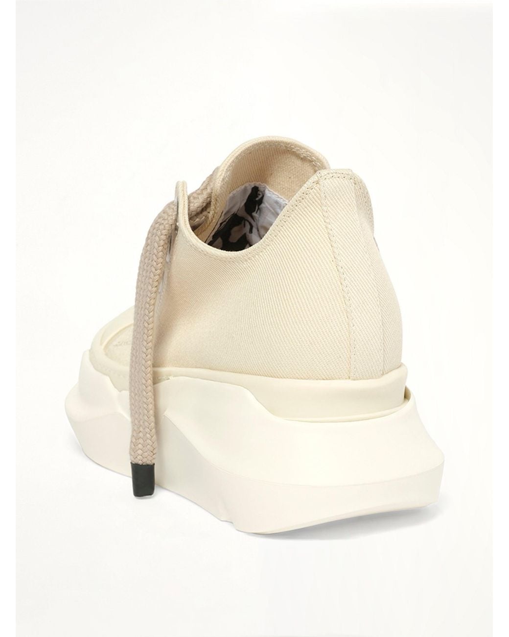 Rick Owens Natural 13Oz Denim Jumbolace Abstract Low Sneaks