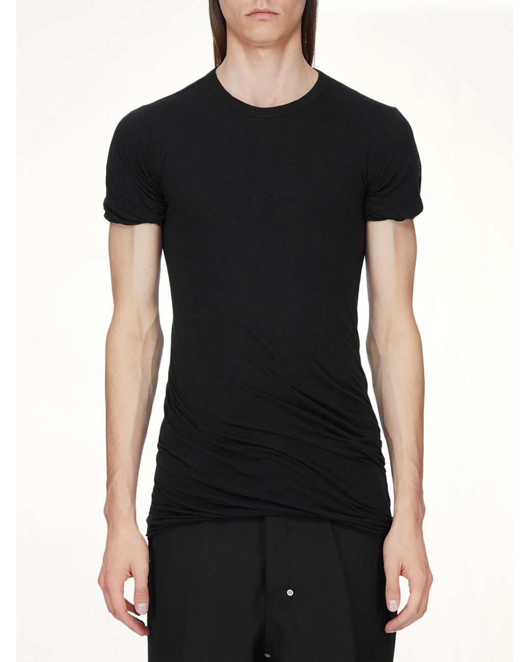 Rick Owens Black Double Ss T-Shirt for men