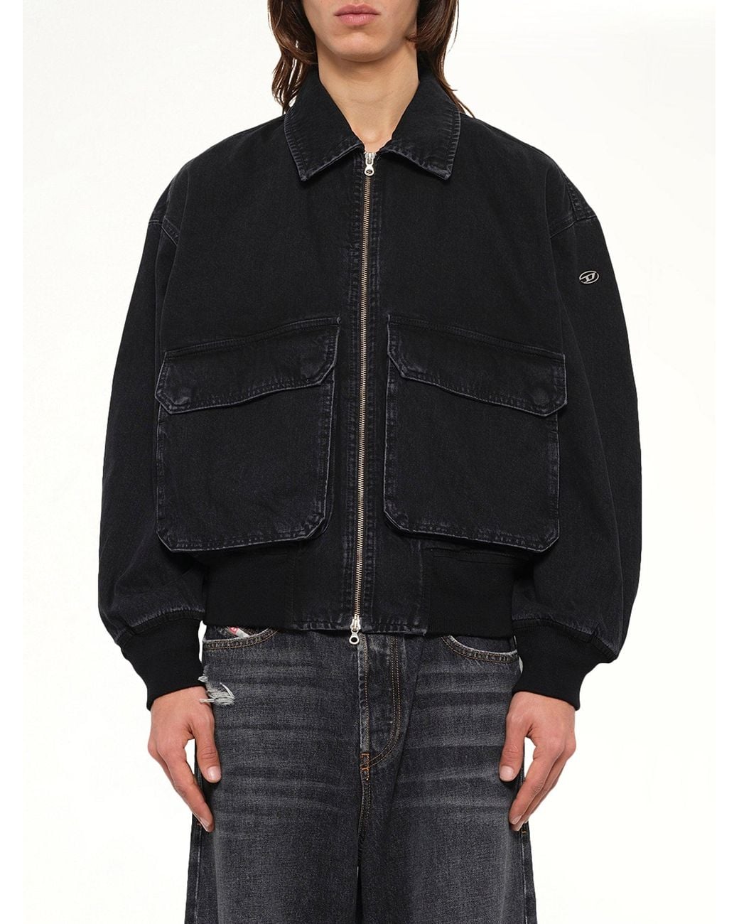 DIESEL Black D-Kurz Denim Jacket for men