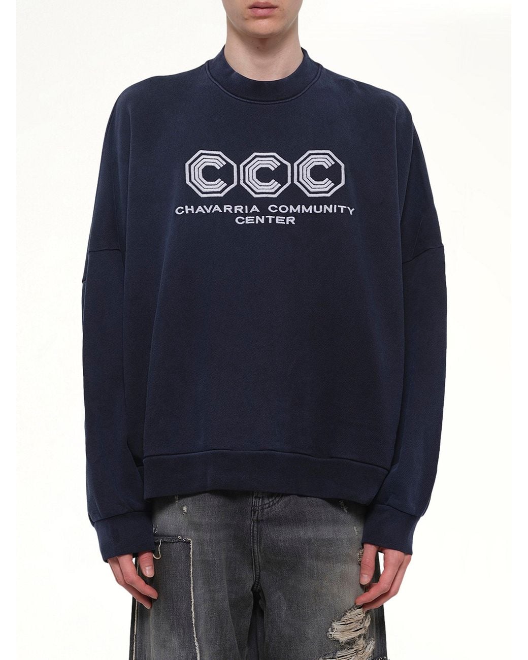 Willy Chavarria Blue "Ccc" Hooligan Sweatshirt for men