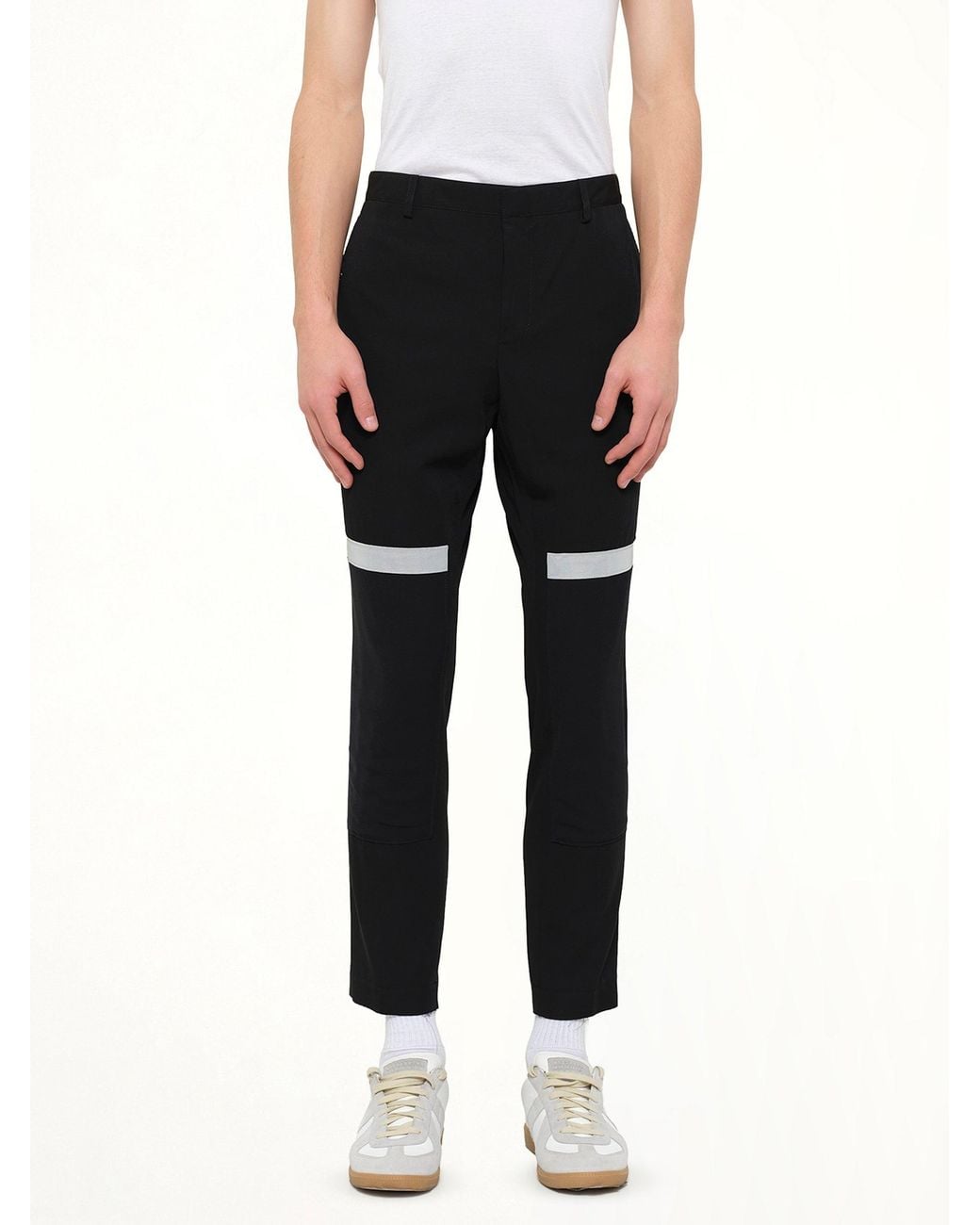 Lanvin Black Slim Crop Patch Trousers for men