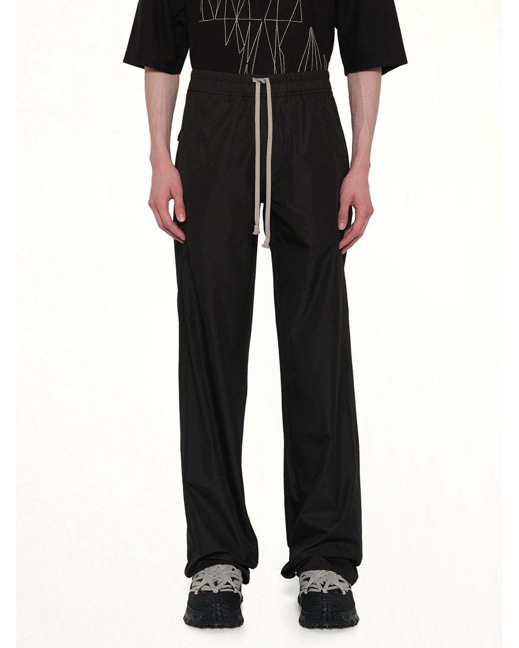 Rick Owens Black X Moncler Drawstring Pants for men