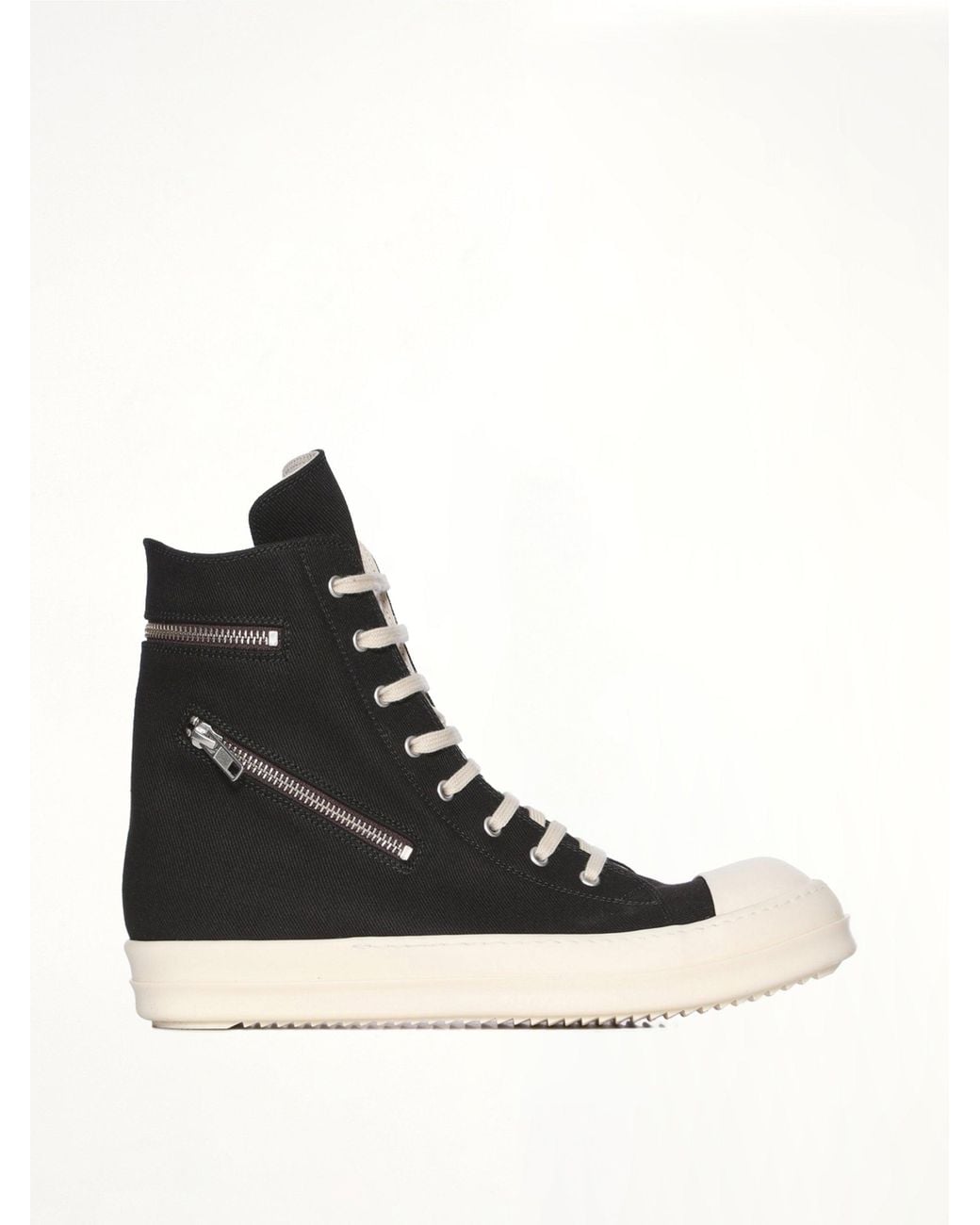 Rick Owens Black Overdyed Denim Cargo Sneaks for men