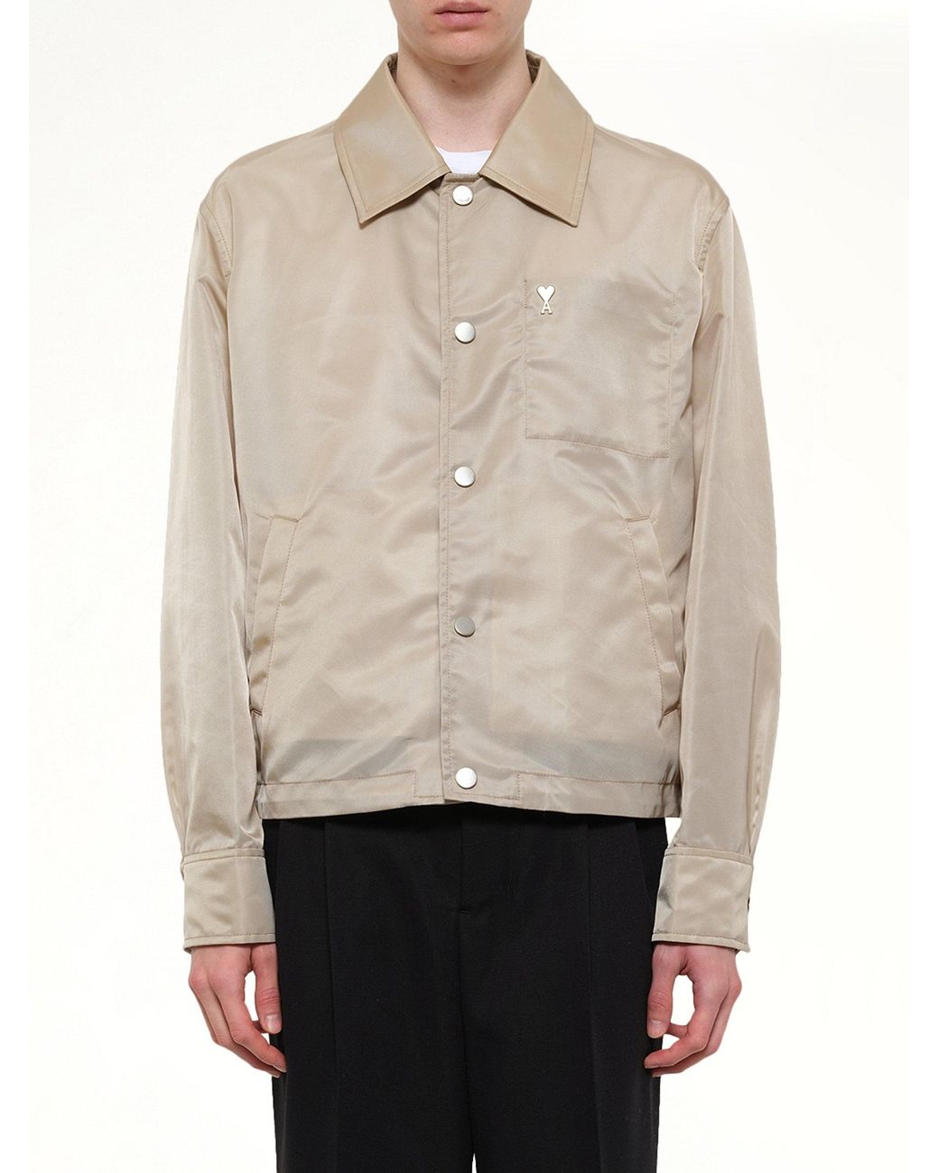 AMI Natural Ami De Coeur Coach Jacket for men