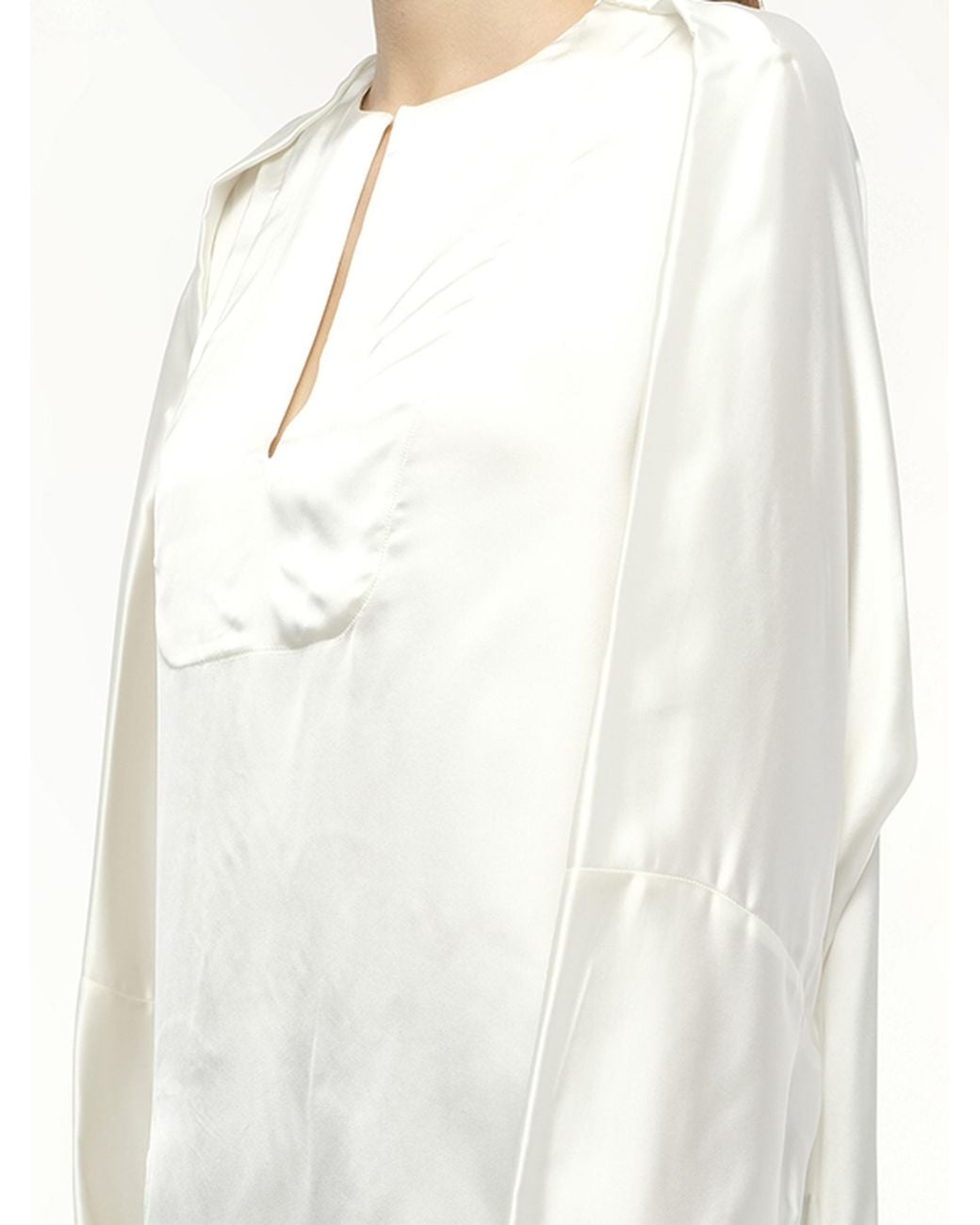 Loewe White Satin Long Back Top