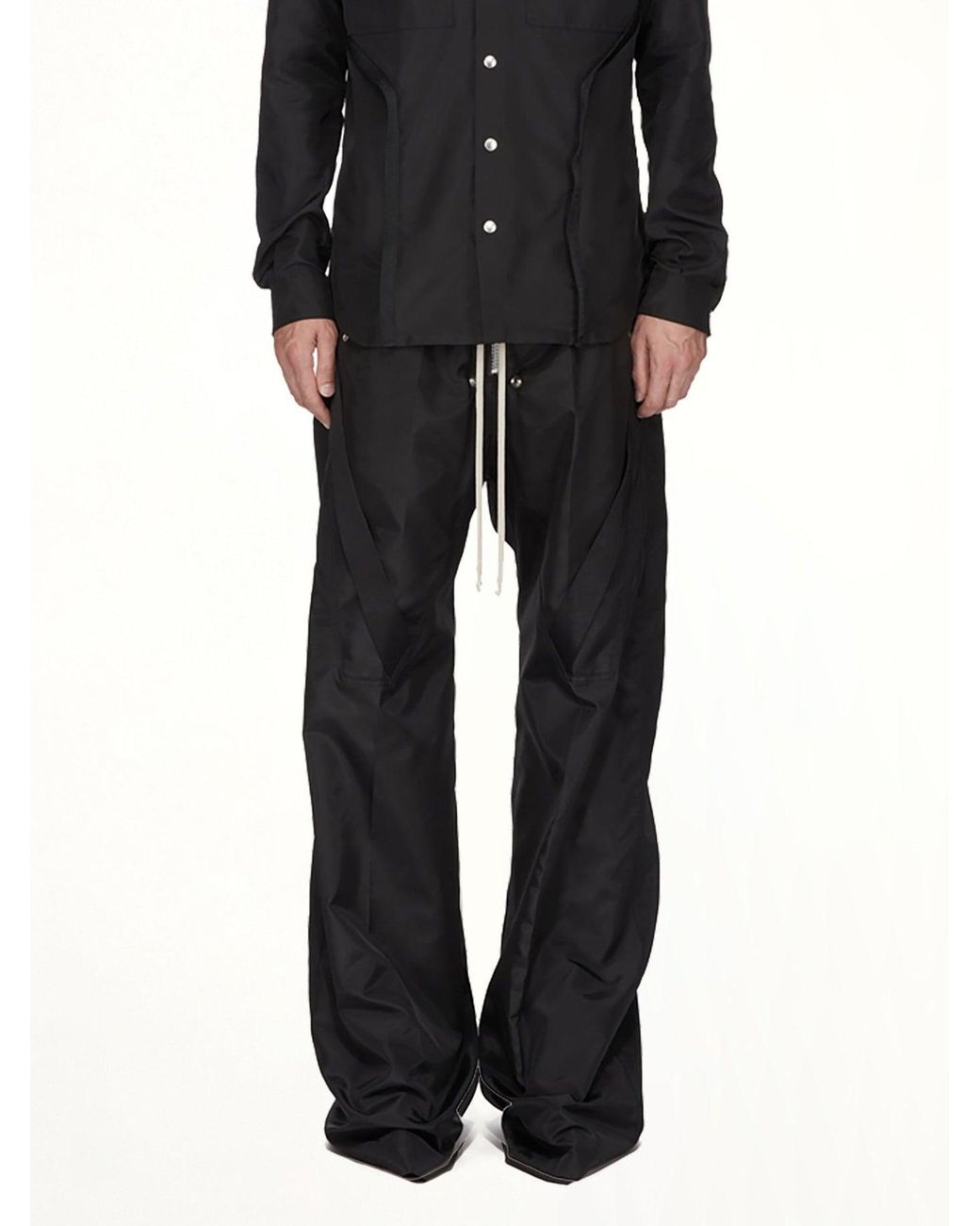 Rick Owens Black Strapped Wide Bela Pants for men