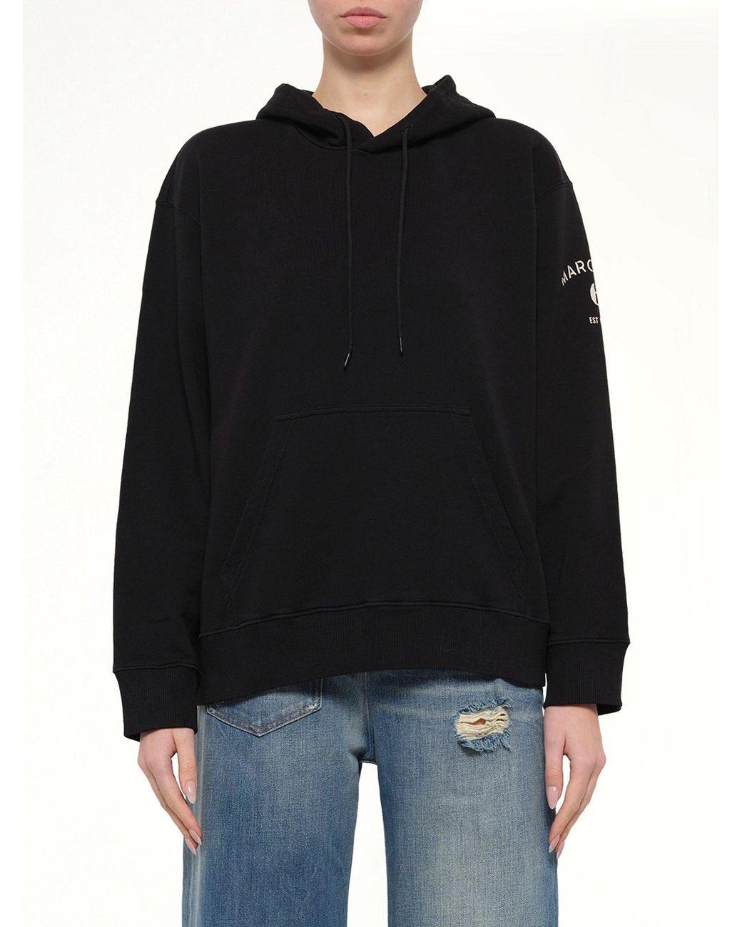 MM6 by Maison Margiela Black Sleeve Logo Hoodie
