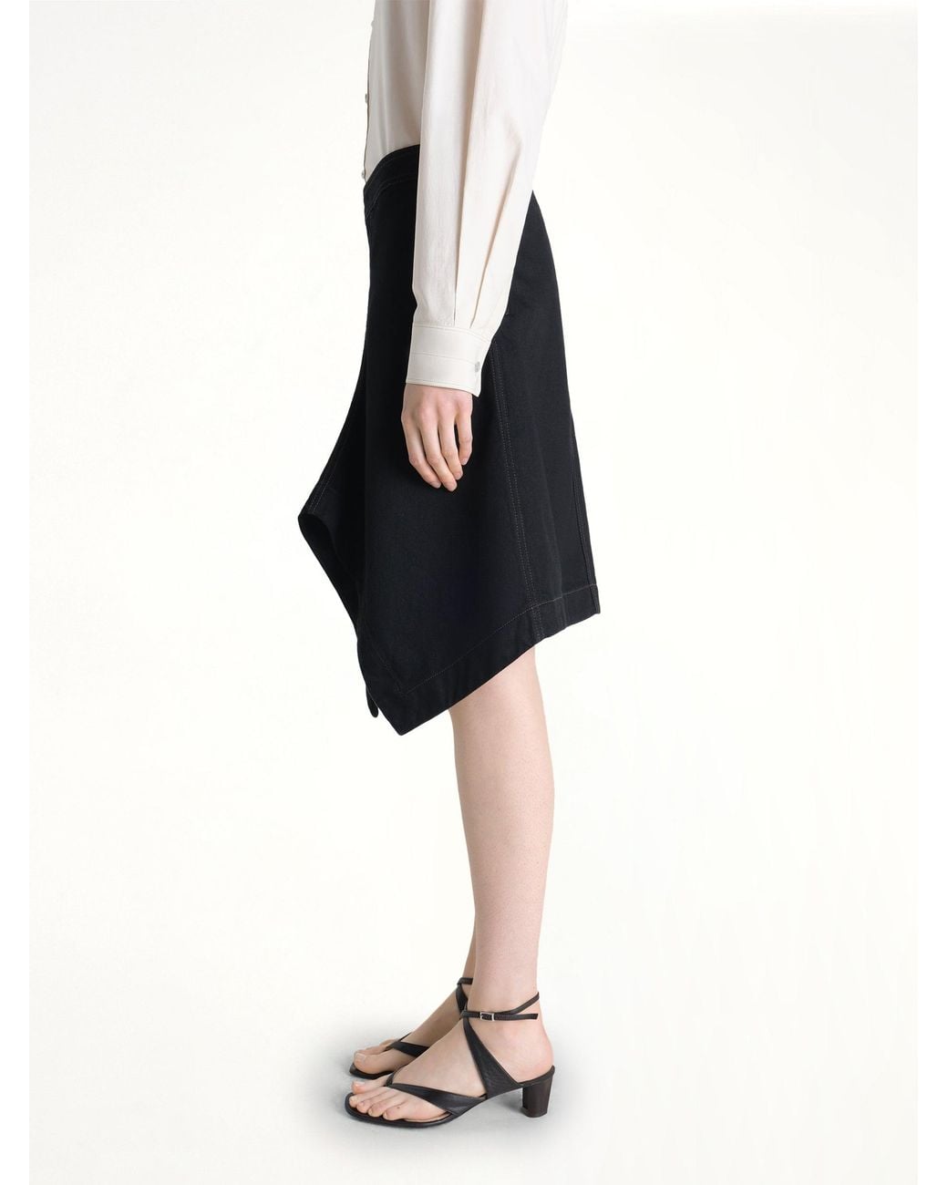 Lemaire Black Asymmetric Short Skirt