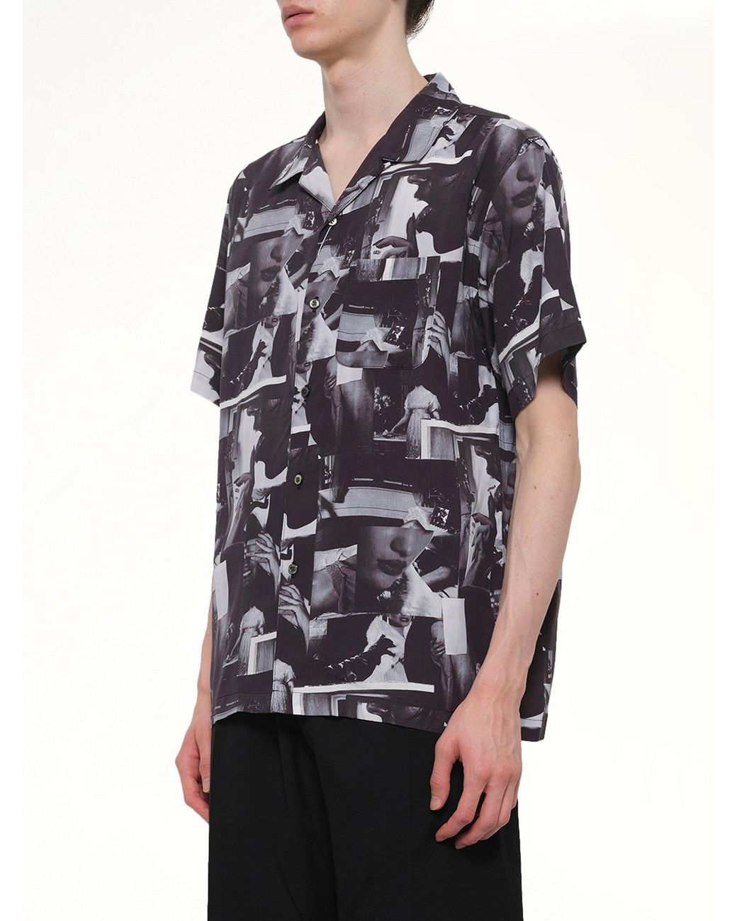 vowels Black Printed Still Shirt for men