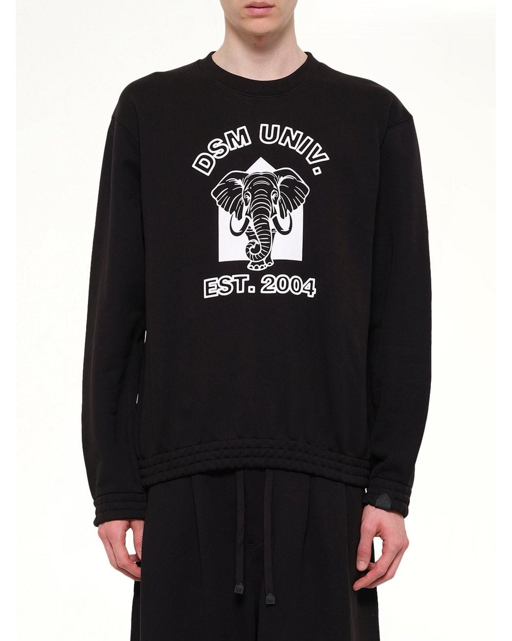 DSM KEI NINOMIYA Black Pile Knit Cotton Sweatshirt for men