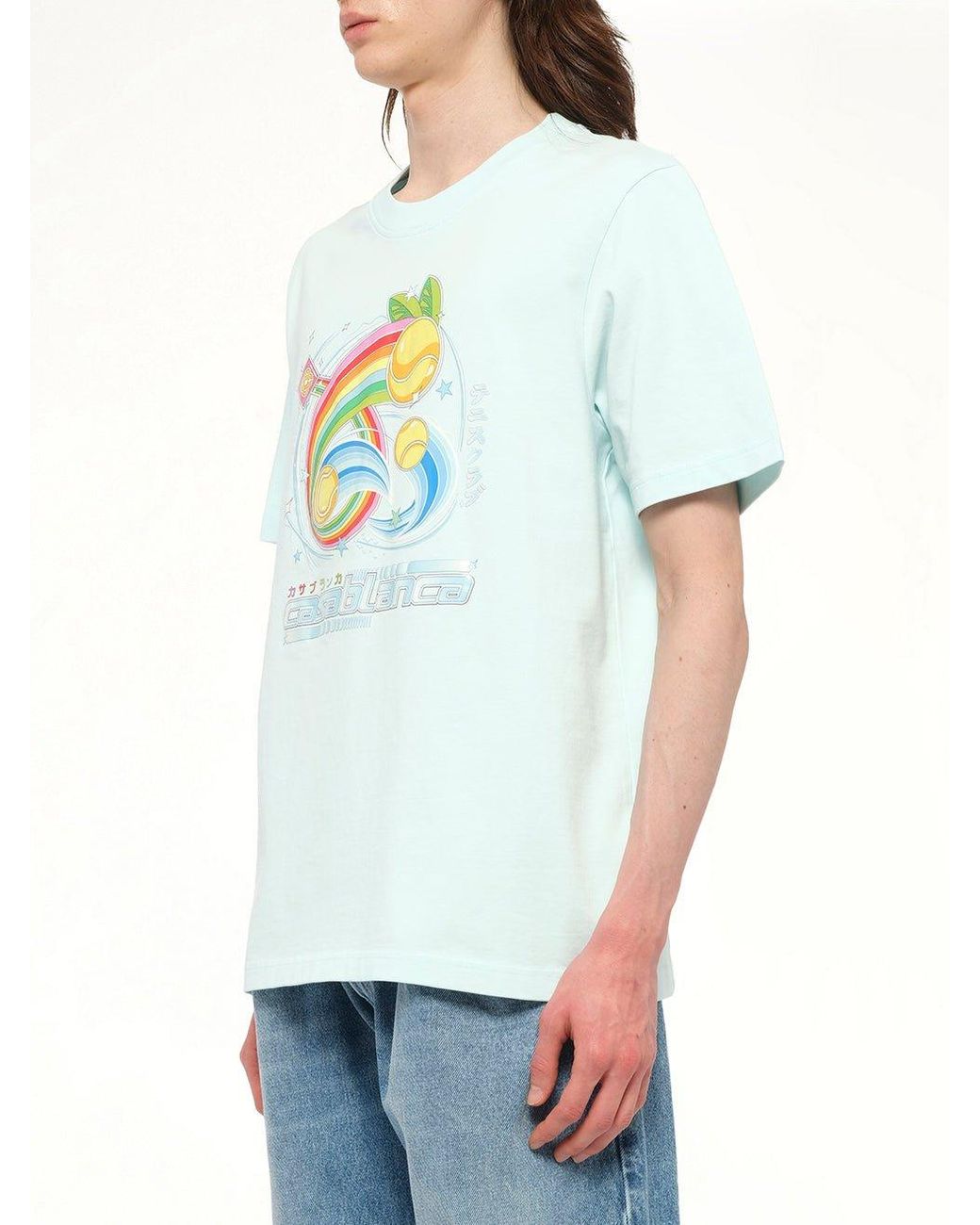 Casablanca Blue Manga Tennis Ball T-Shirt for men