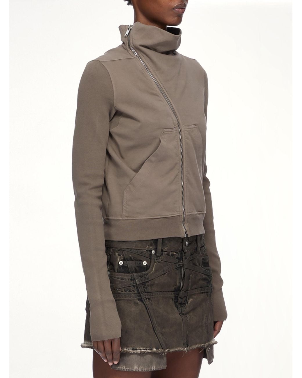 Rick Owens Brown Compact Jersey Mountain Sweatshirt