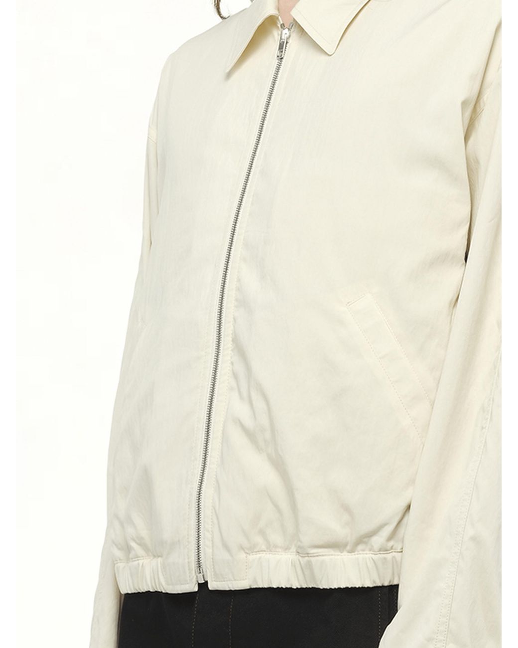 Lemaire Zipped Blouson Bomber Jacket, 100% Cotton in Natural for