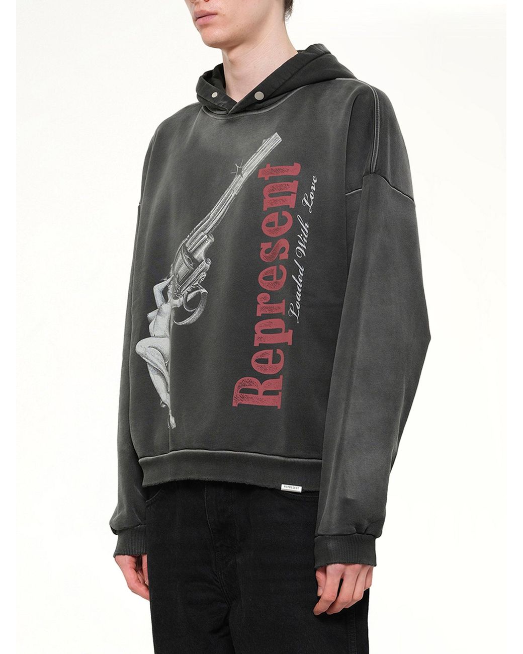 Represent Gray Loaded With Love Hoodie for men