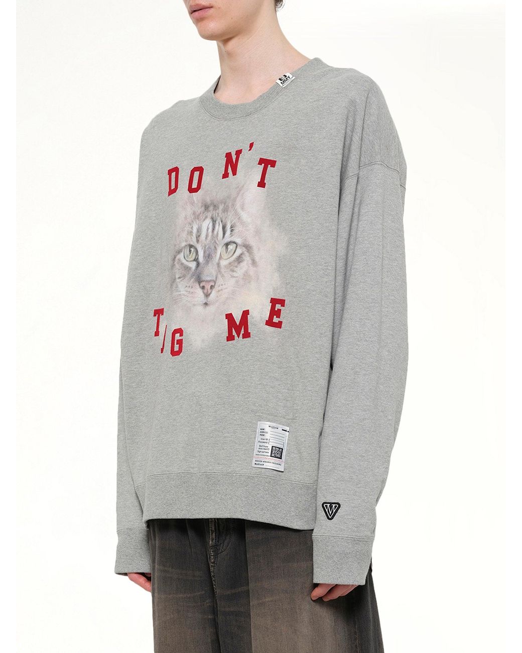 Maison Mihara Yasuhiro Gray Cat Printed Sweatshirt for men