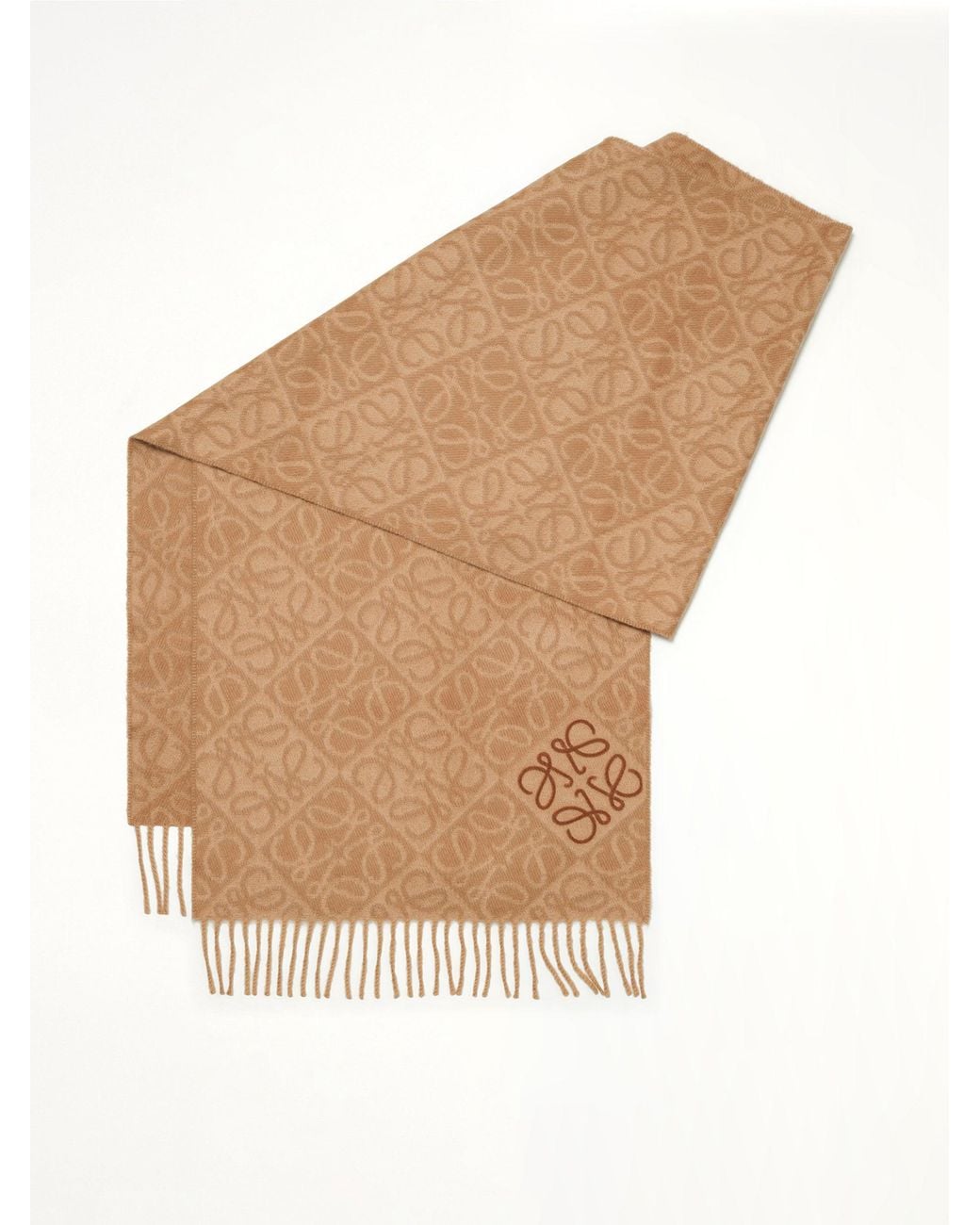 Loewe White Anagram Scarf