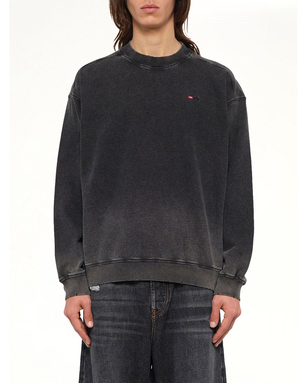 DIESEL Gray Crox Sweatshirt for men