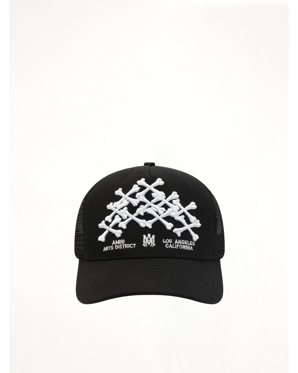 Amiri Black Bones Stacked Trucker Hat for men