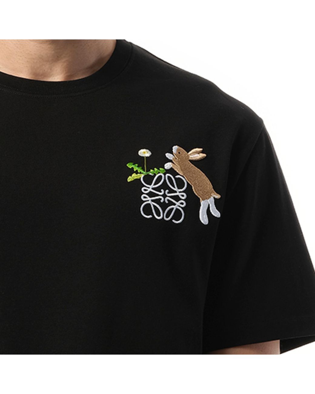 LOEWE Suna Fujita コラボ バニー プリント コットン Tシャツ Loewe Suna Fujita Anagram Bunny T-Shirt, 100% Cotton, Size