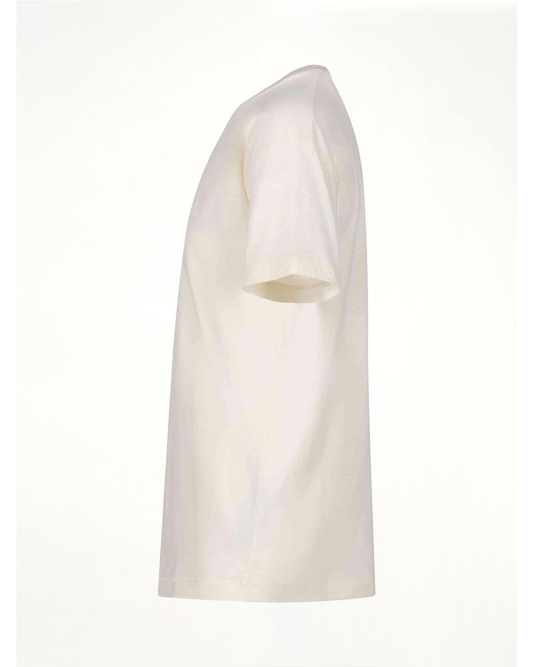 Maison Margiela White Reverse Logo T-Shirt, Short Sleeves, 100% Cotton, Size: Small