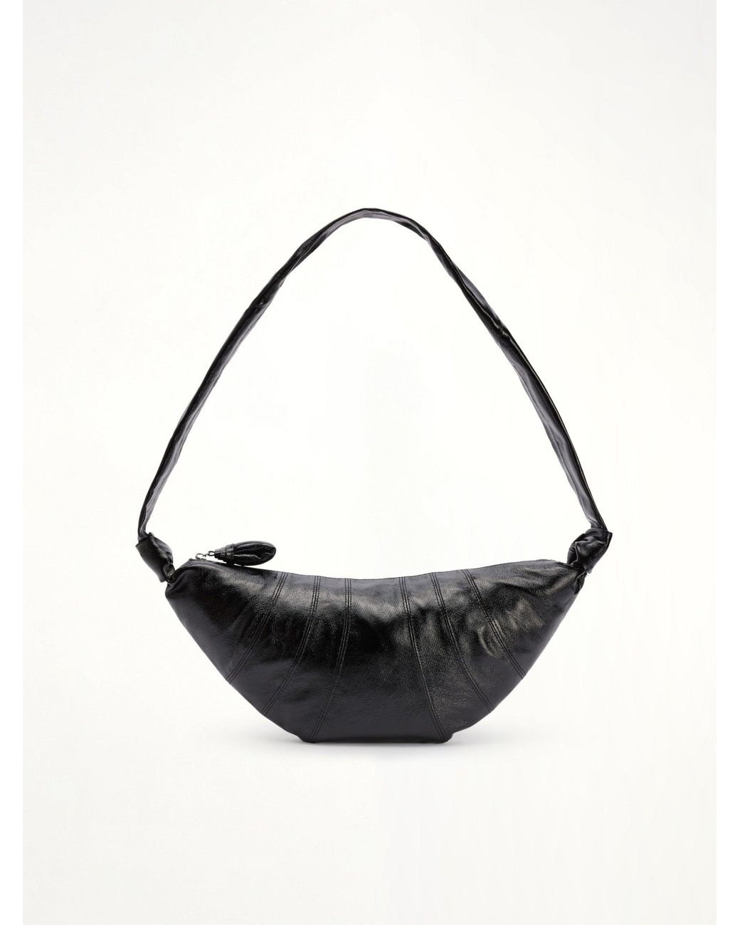 Lemaire Black Croissant Medium Coated Cotton Bag