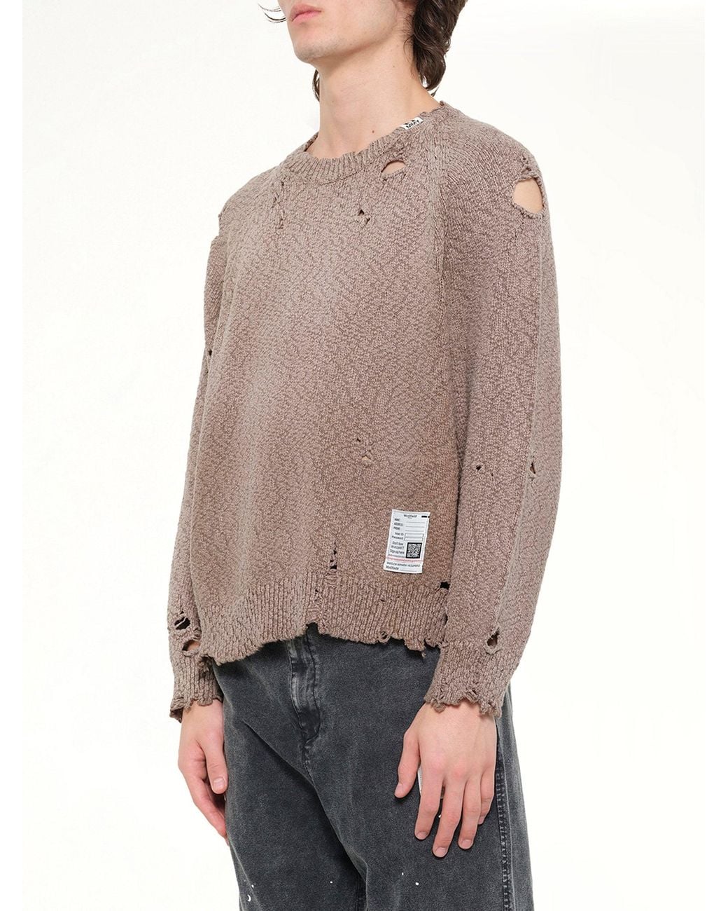 Maison Mihara Yasuhiro Gray Sun Faded Knit Pullover for men