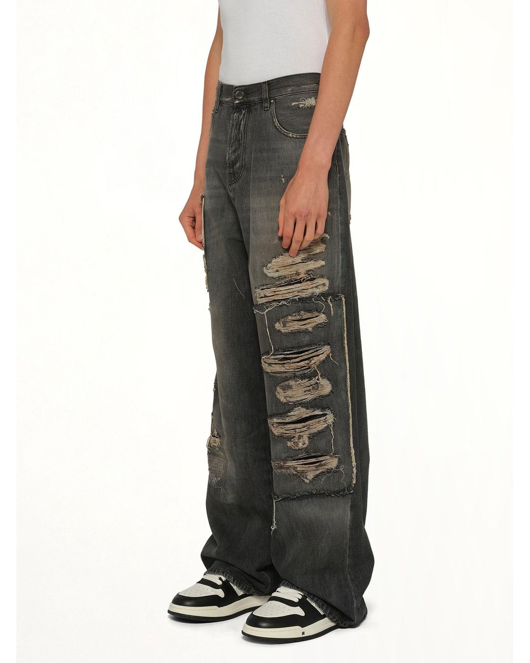 Amiri Black Carpenter Repaired Baggy Jean for men