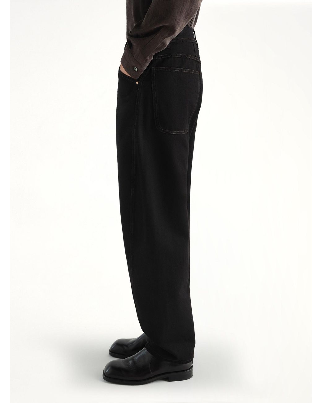 Lemaire Black Twisted Workwear Pants for men