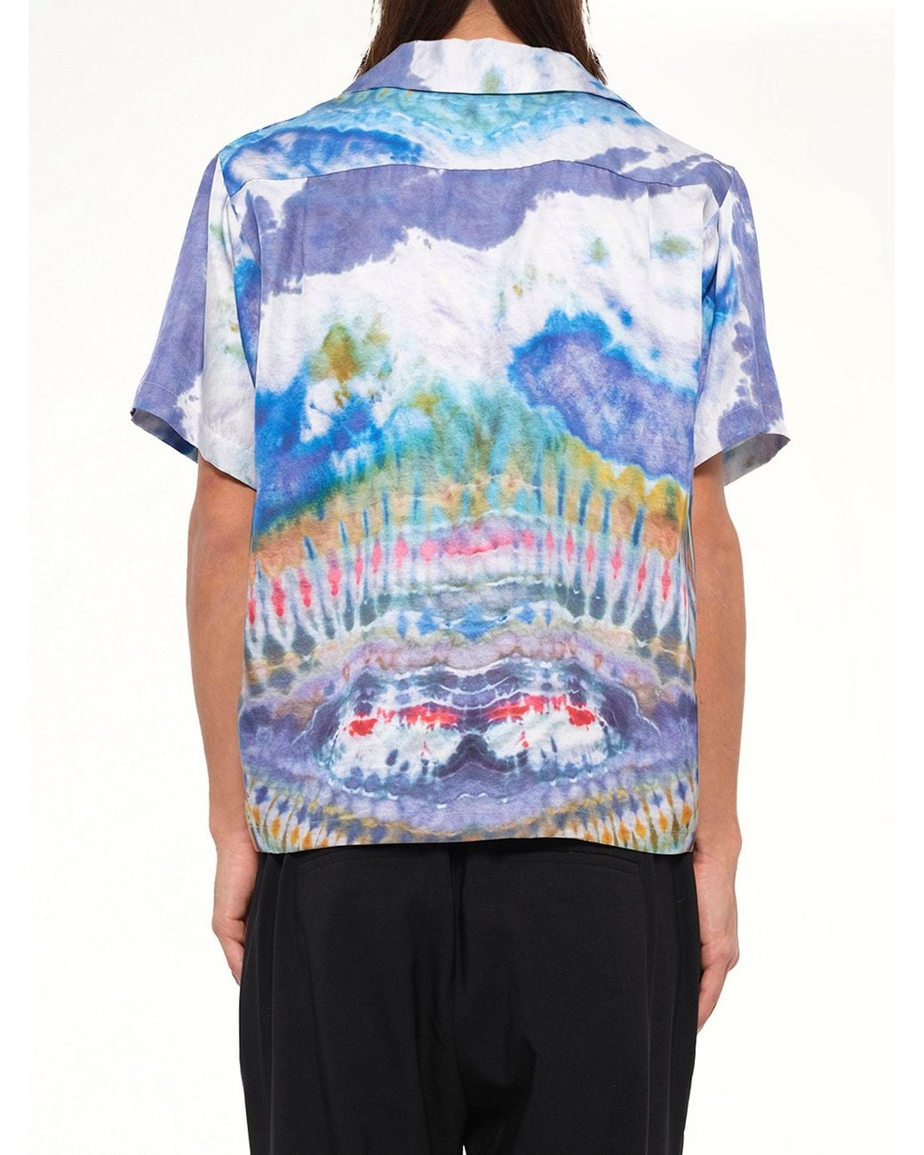 Amiri Blue Tie Dye Short Sleeve Shirt for men