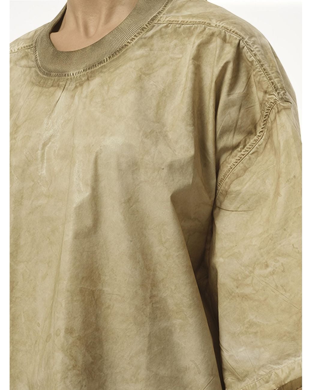 Rick Owens Natural Tommy T, Short Sleeves, 100% Cotton