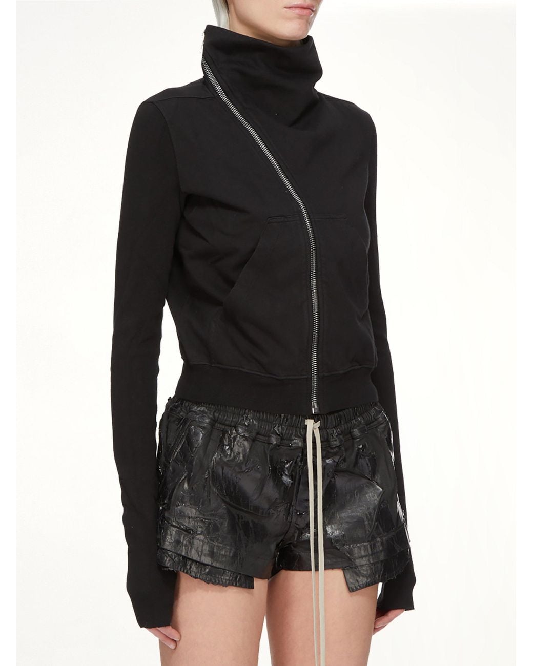 Rick Owens Black Compact Jersey Mountain Sweatshirt
