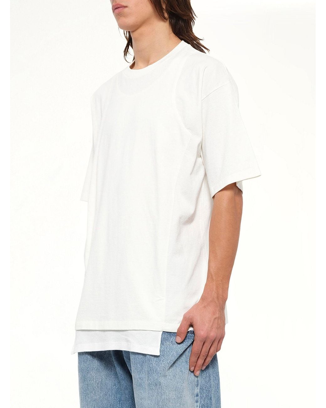 Maison Margiela White Double Layered T-Shirt for men