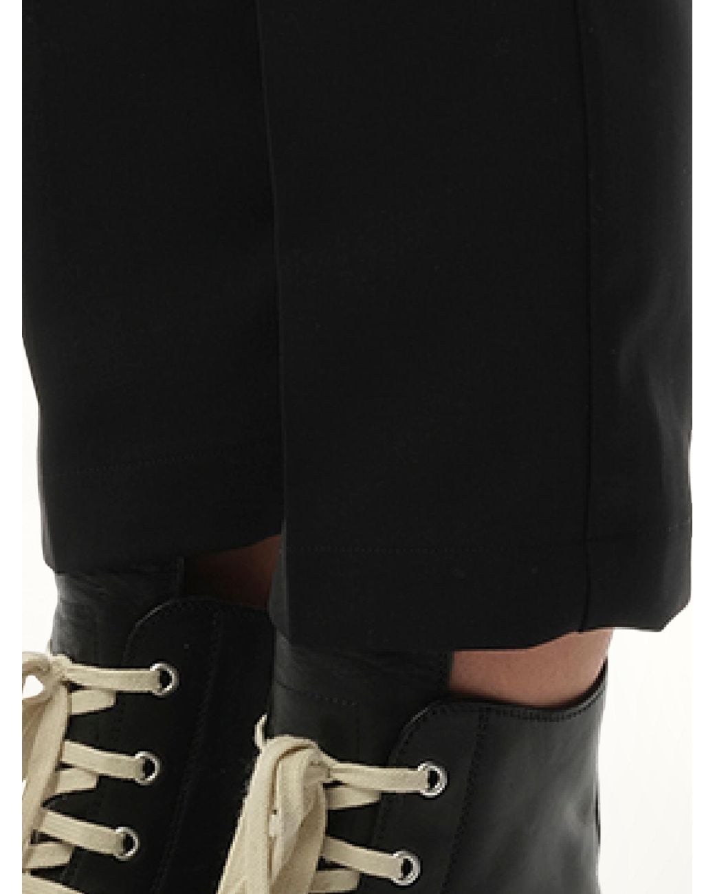 Rick Owens Black Drawstring Astaires Cropped Pants