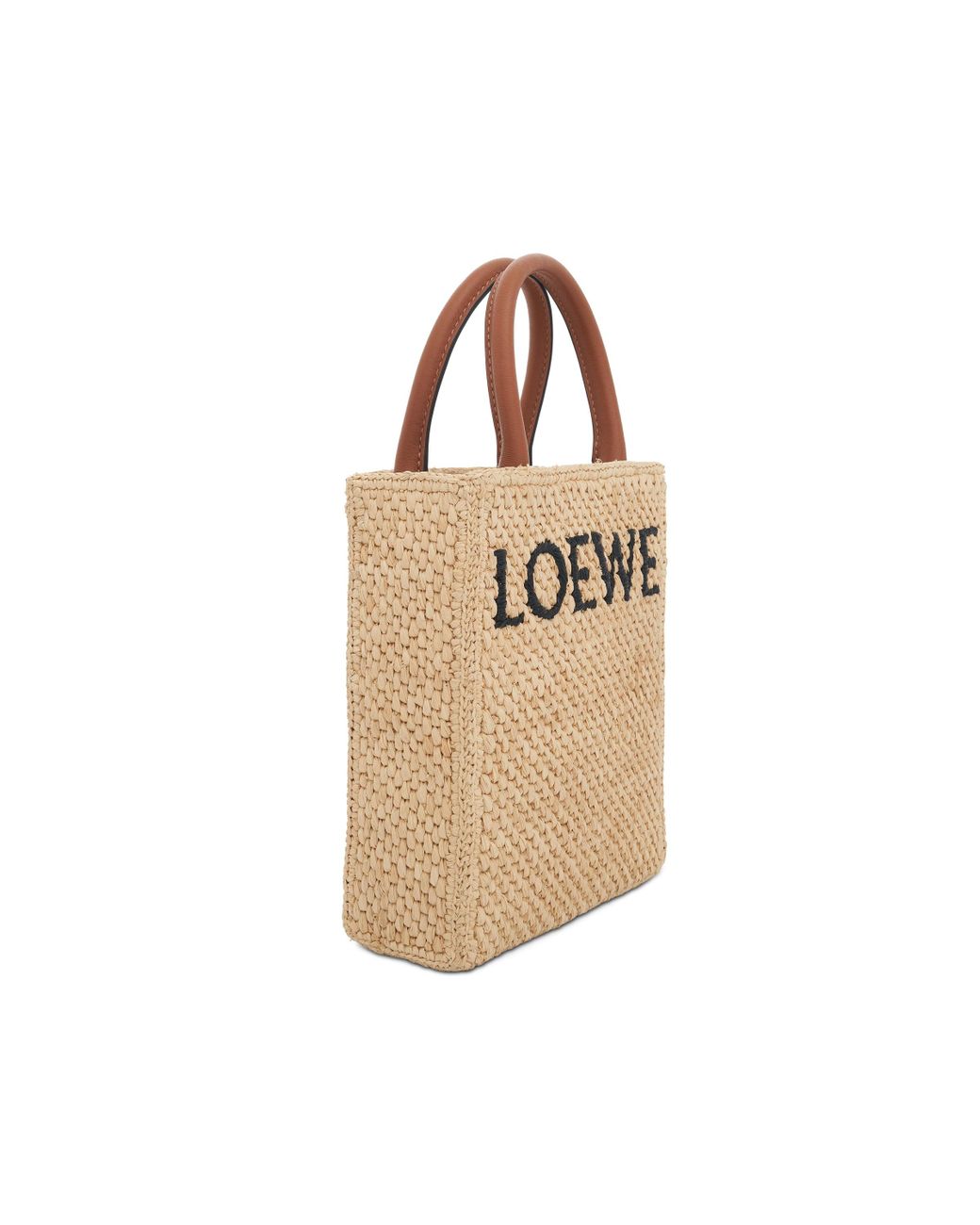 LOEWE Standard A5 Tote Bag In Raffia Natural/Black in Raffia with