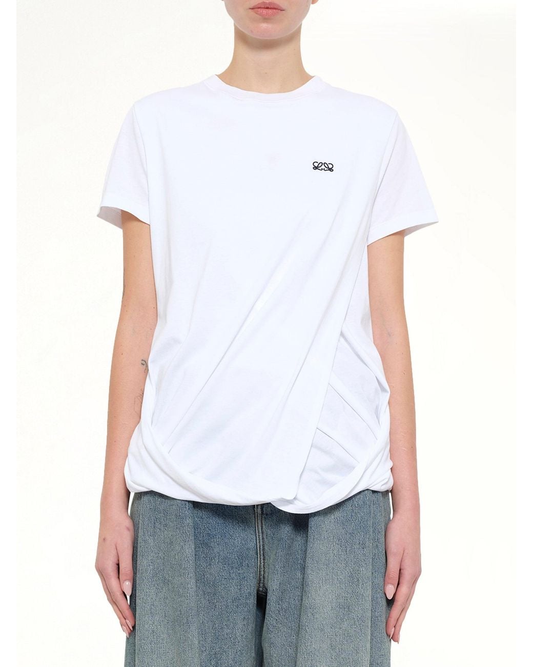 Loewe White Draped Top