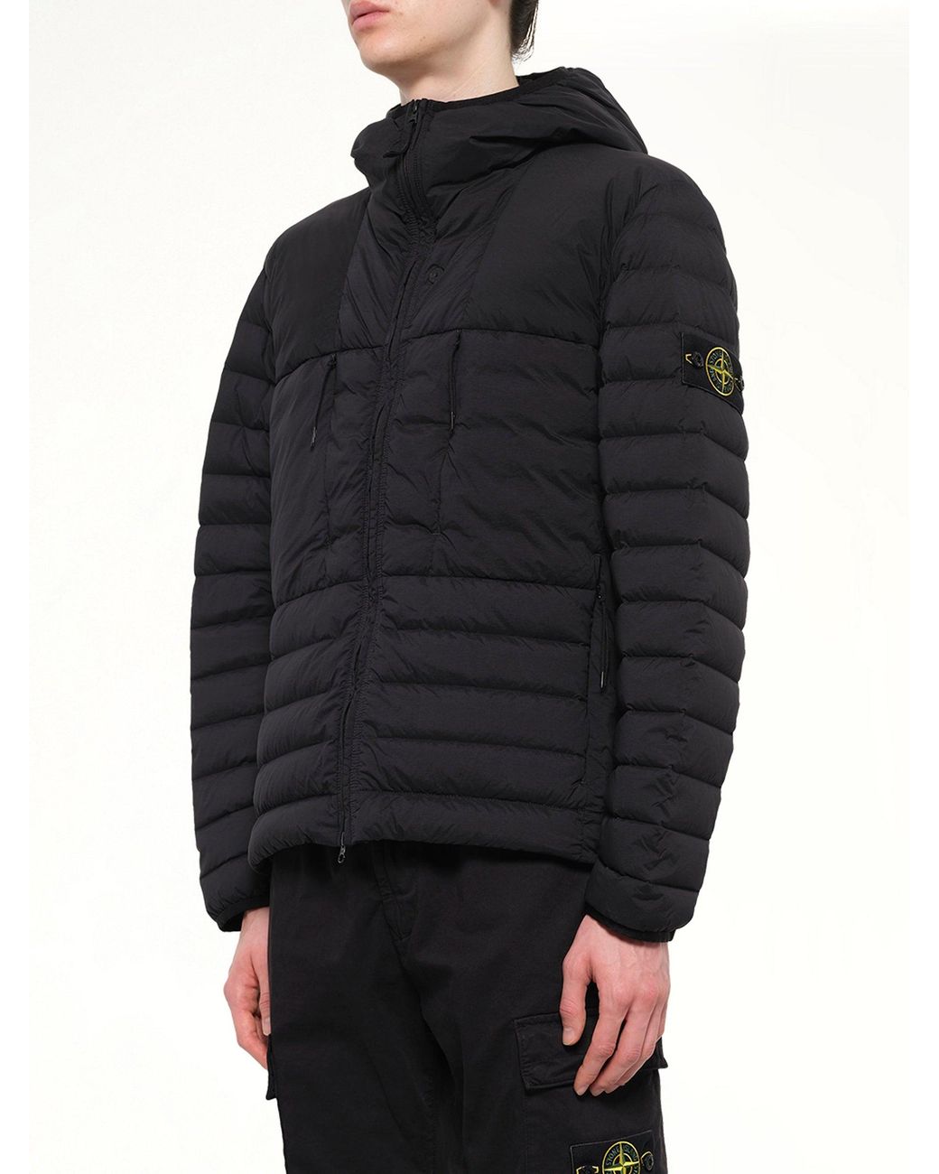 Stone Island Black 4100107 Seamless Tunnel Nylon Down Jacket for men